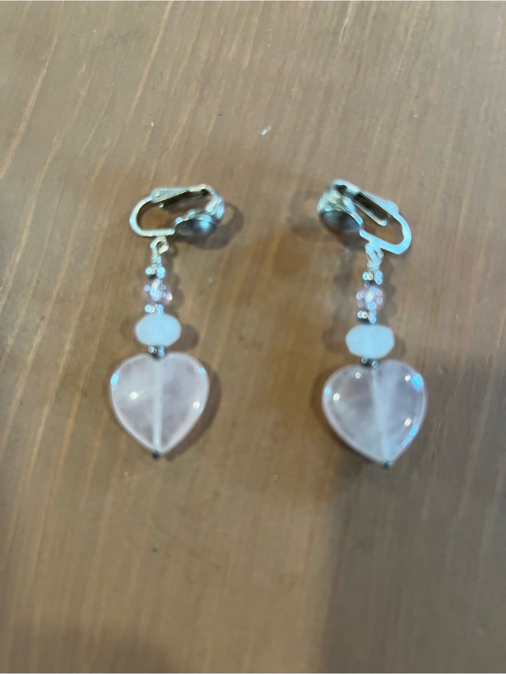 Rose quartz and sterling silver earrings gorgeous elegant euc feminine 925